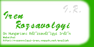 iren rozsavolgyi business card